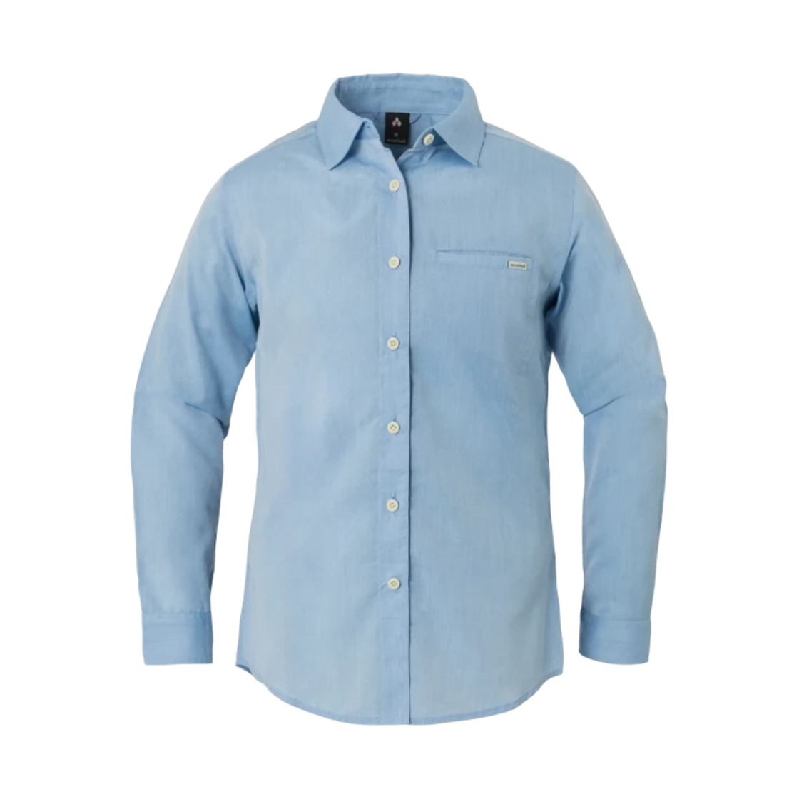 2304481 (W) Montbell Wickron Light Single Pocket Long Sleeve Shirt Light Blue