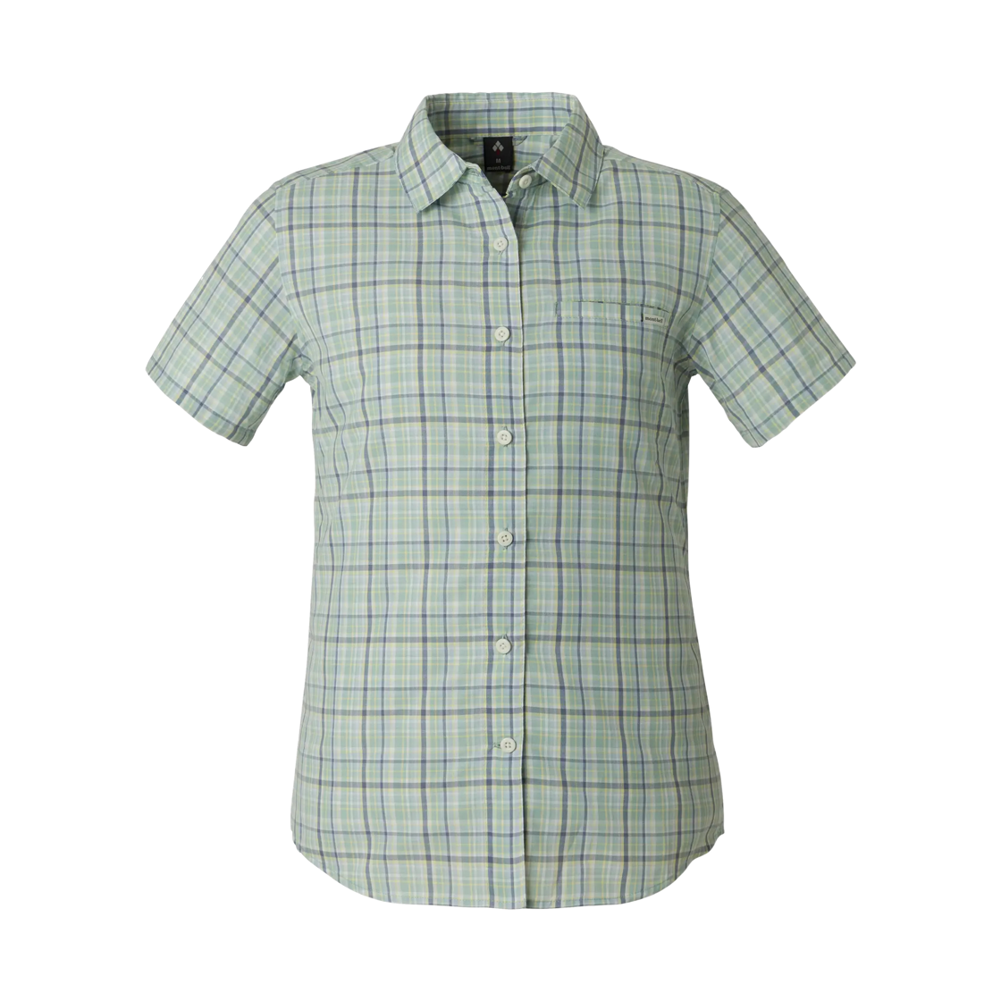 1114495 (W) Montbell Wickron Light Single Pocket Short Sleeve Shirt Light Green