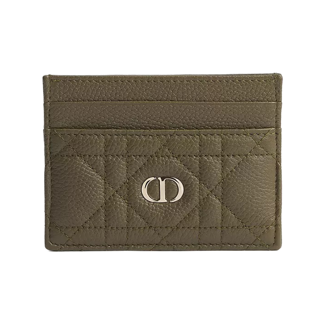 S5936OUTE-M98H Dior Caro Freesia Card Holder Khaki