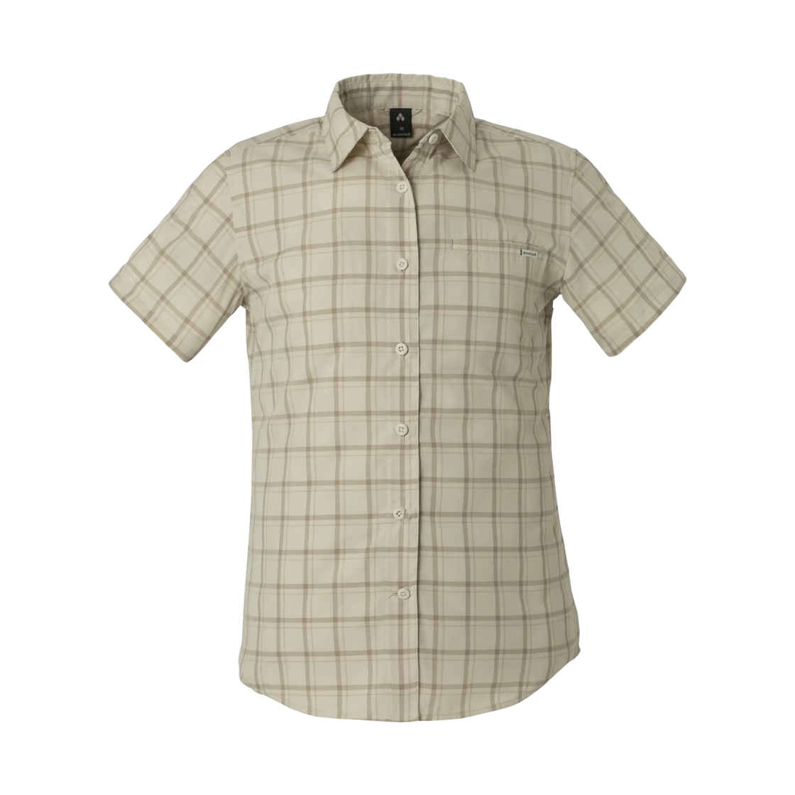 1114495 (W) Montbell Wickron Light Single Pocket Short Sleeve Shirt Tan