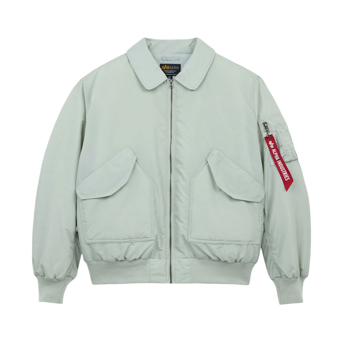 알파 인더스트리 CWU 45/P 릴렉스 핏 플라이트 자켓 옥스포드 라이트 미네랄(ALPHA INDUSTRIES CWU 45/P Relaxed Fit Flight Jacket Oxford Light Mineral)