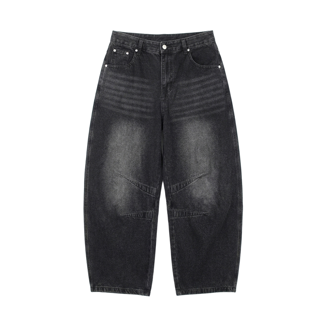 GC레이스핀턱데님와이드팬츠-워시드블랙 GCLIP Balloon Fit Curved Dart Washed Denim Pants Medium Washed Black