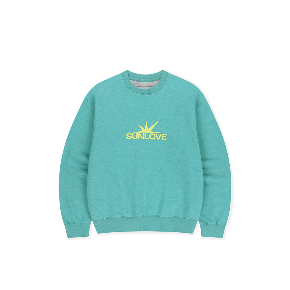 SL263TSWCW02HTT [5% 적립] sunlovetour Daybreak Logo Crew Heather Teal