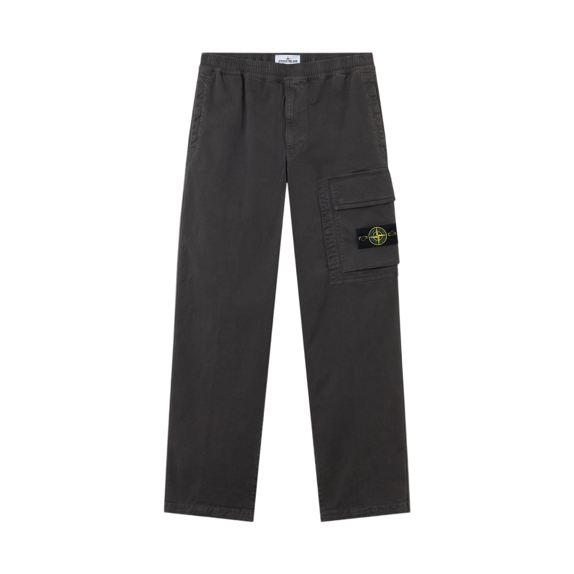 L2S1531000-36S00L1-V0162 Stone Island 3100036 Stretch Organic Broken Twill Cotton Old Effect Loose-Fit Joggers with Drawstring Cuffs Lead Grey - 26FW