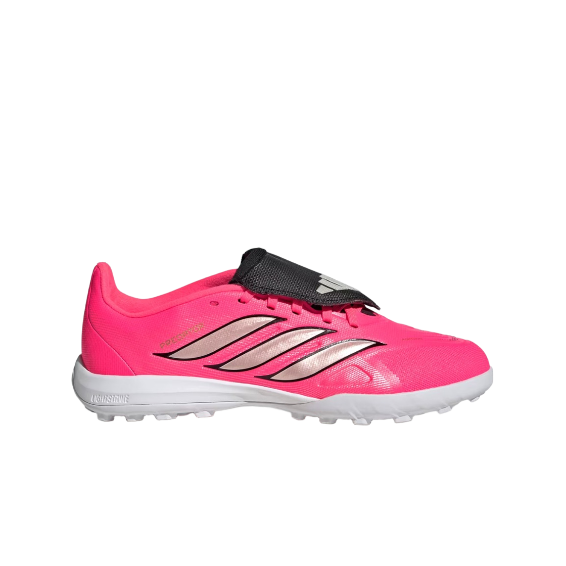 HQ0007 (J) Adidas Predator League Fold Over Tongue Turf Soccer Cleats Solar Turbo Thermal Chrome