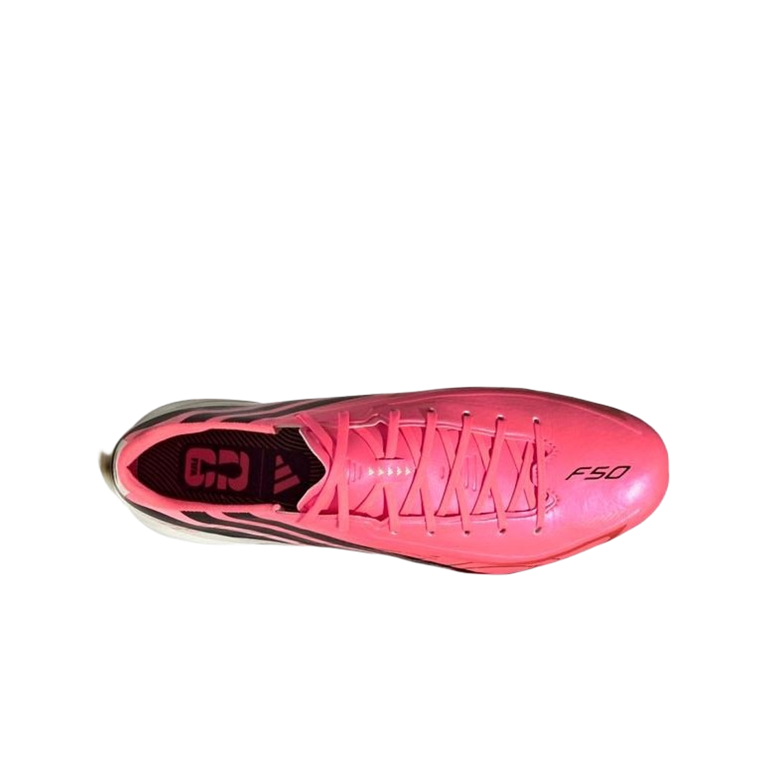아디다스 F50 하이퍼패스트 리그 HG/AG 사커 클리츠 솔라 터보 코어 블랙(Adidas F50 Hyperfast League HG/AG Soccer Cleats Solar Turbo Core Black) - 2