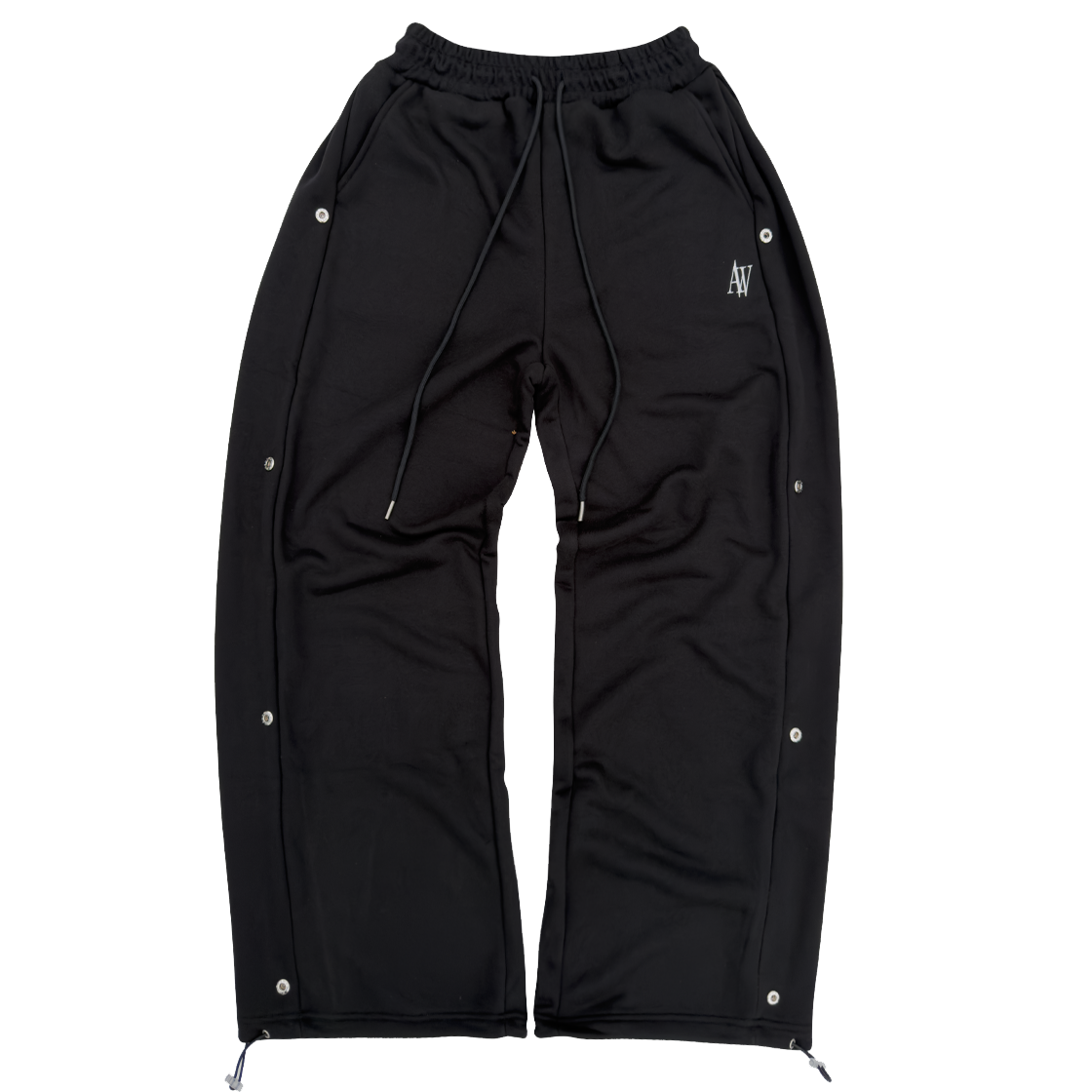 22FW01AWM23 ATTENTIONROW AW Logo Side Snap Wide Fit Training Pants black