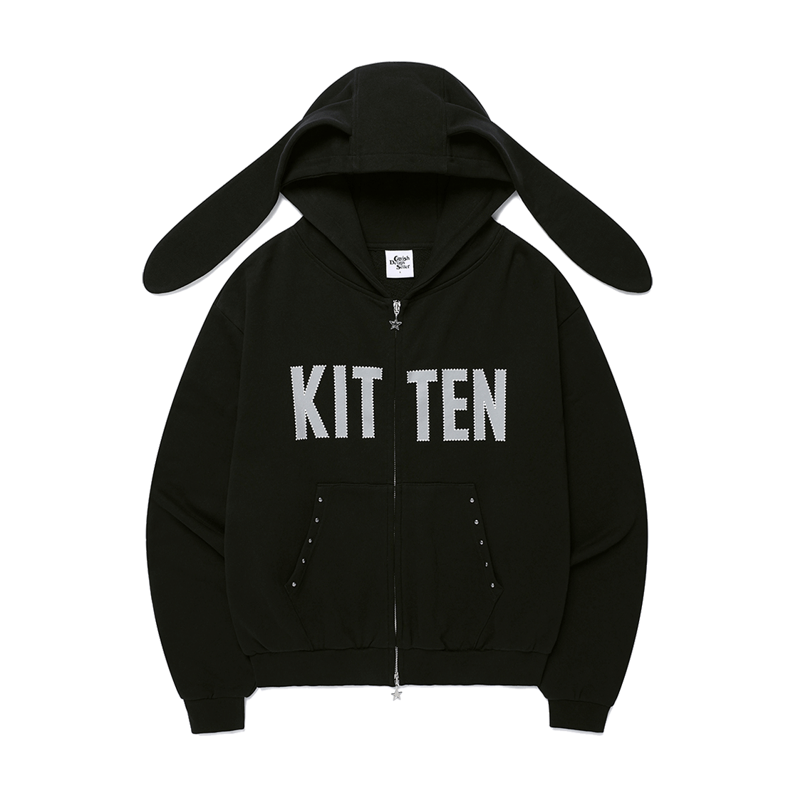 카비시 키튼 이어 집업 후디 블랙(CAVISH Kitten Ears Zip Up Hoodie Black)