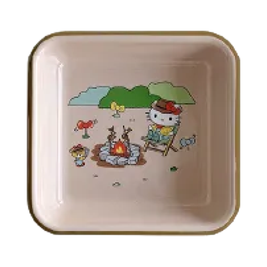 - Sanrio x Crow Canyon Small Square Tray Camping