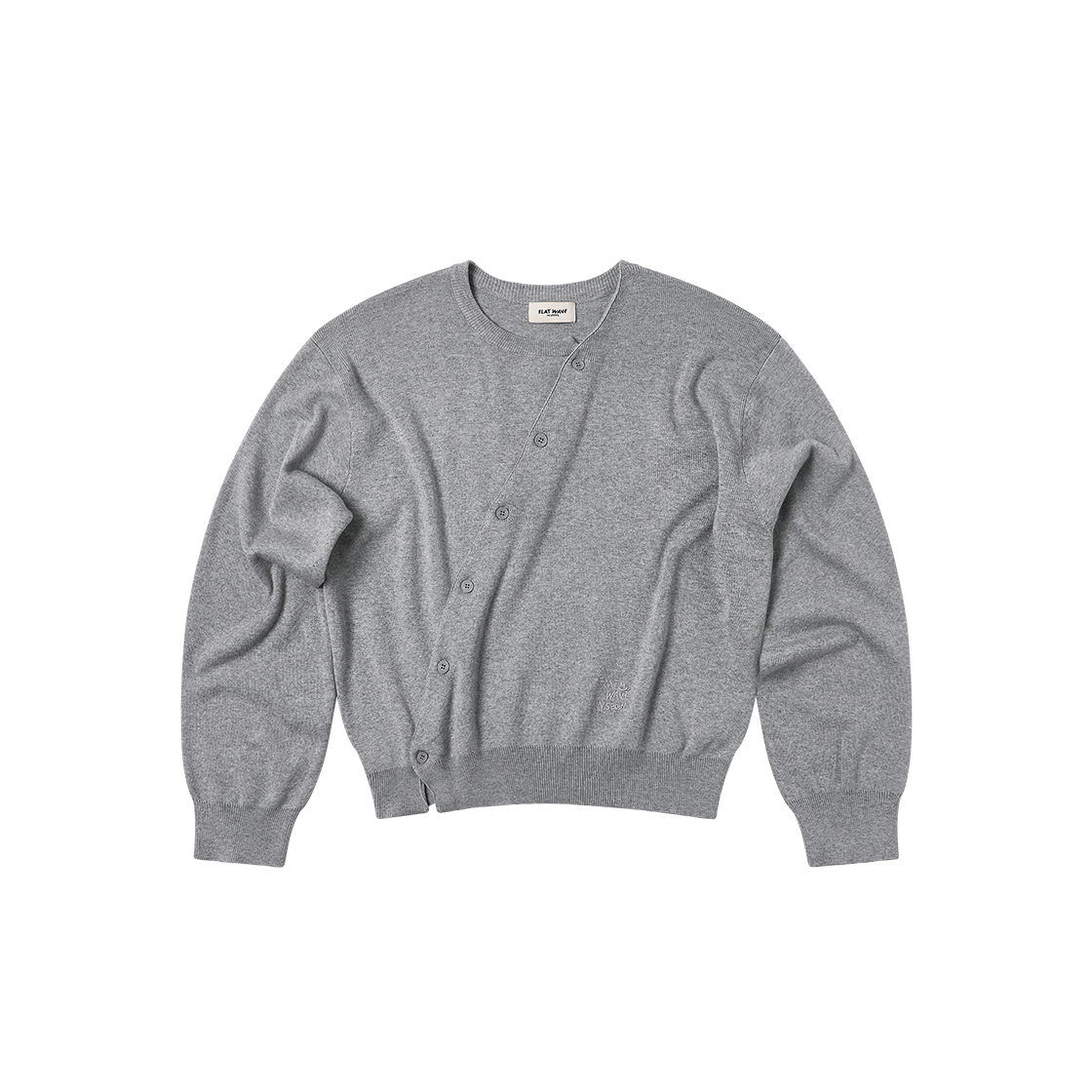 플랫웨이브 인 서울 플로아 언발란스드 가디건 그레이(Flatwave in Seoul Floa Unbalanced Cardigan Grey)