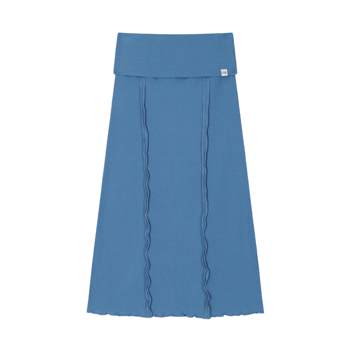 어글리쉐도우 리브드 롱 스커트(블루)(Uglyshadow Ribbed Long Skirt(Blue))