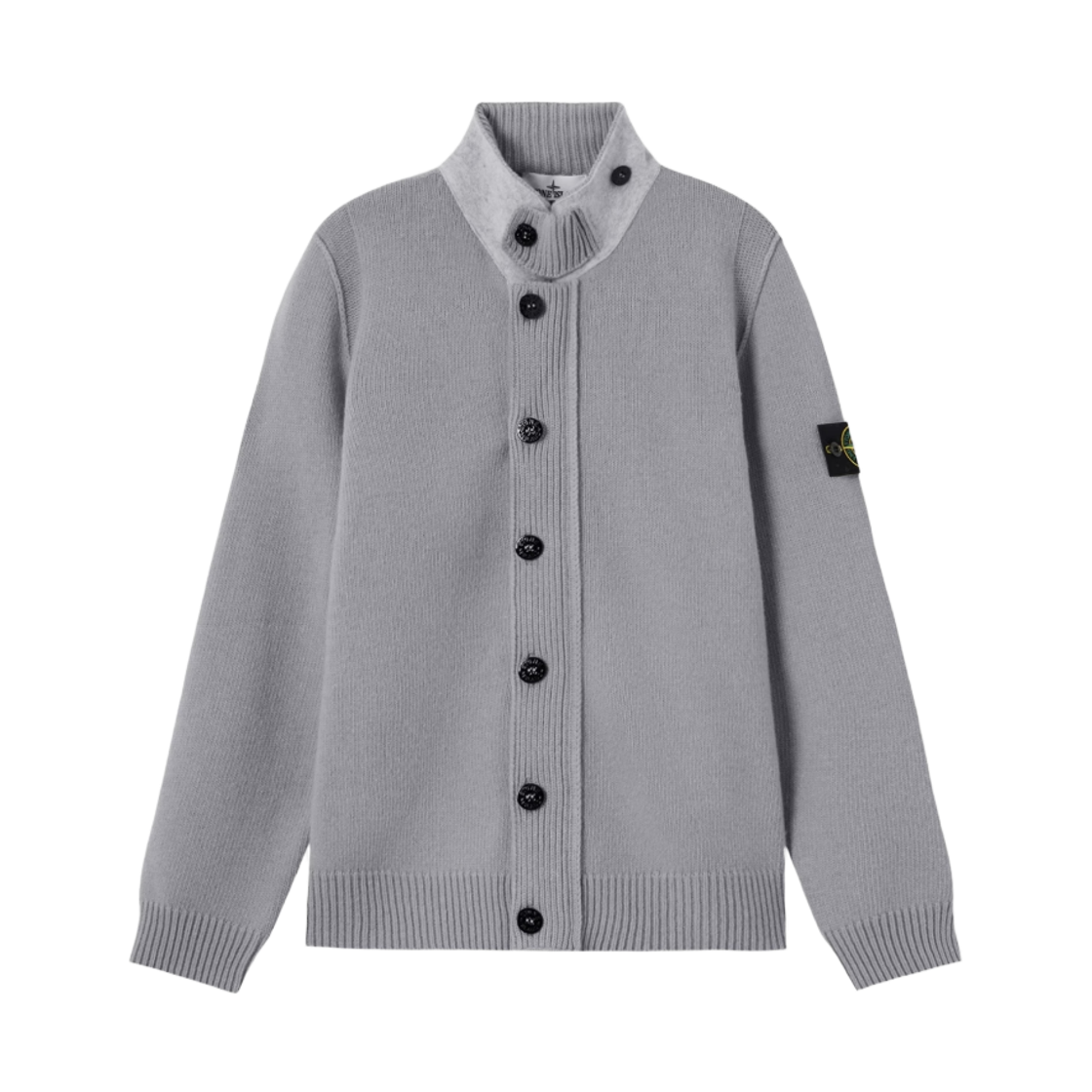 L2S1551000-47S00A3-V0M60 Stone Island 5100047 Regular Fit Zip Up Jumper with Button Placket Grey Melange - 26FW