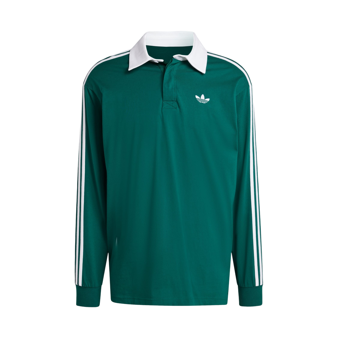 KE3572 Adidas Originals 3-Stripes Rugby Long Sleeve Polo Collegiate Green - KR Sizing