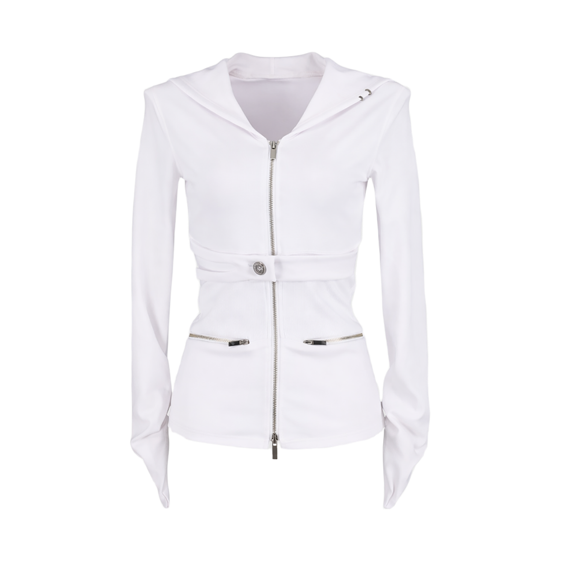 SR26SPHDZ01Wh SØAR Cut Out Banding Hoodie Zip-Up White
