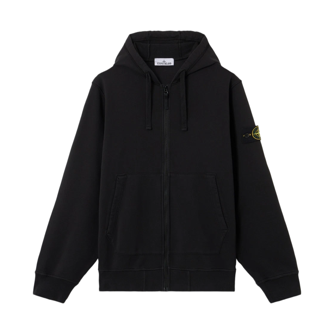 Stone Island Stone Island 6100061 Organic Cotton Fleece Regular-Fit Zip-Up Hooded Sweatshirt with Pockets Black - 26FW · M