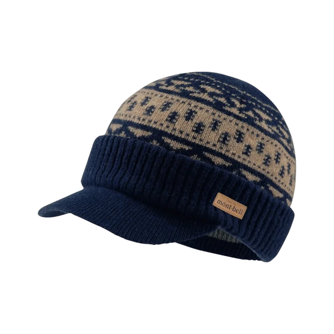 1118636 Montbell Wool Jacquard Bill Cap Dark Navy