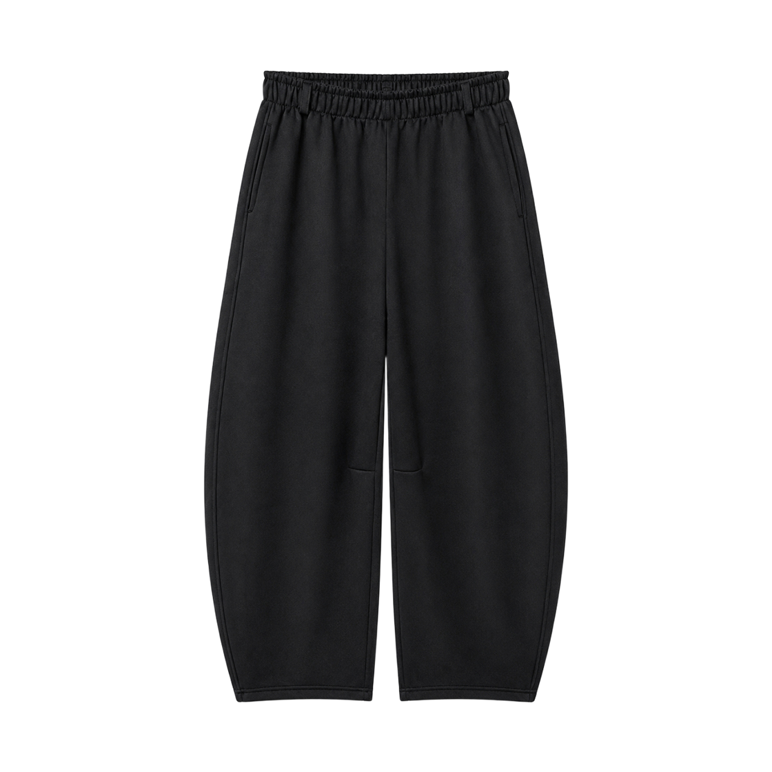 GC도프루프커브드PT-블랙 GCLIP Balloon Fit Curved Loop Elastic Waist Sweatpants Black
