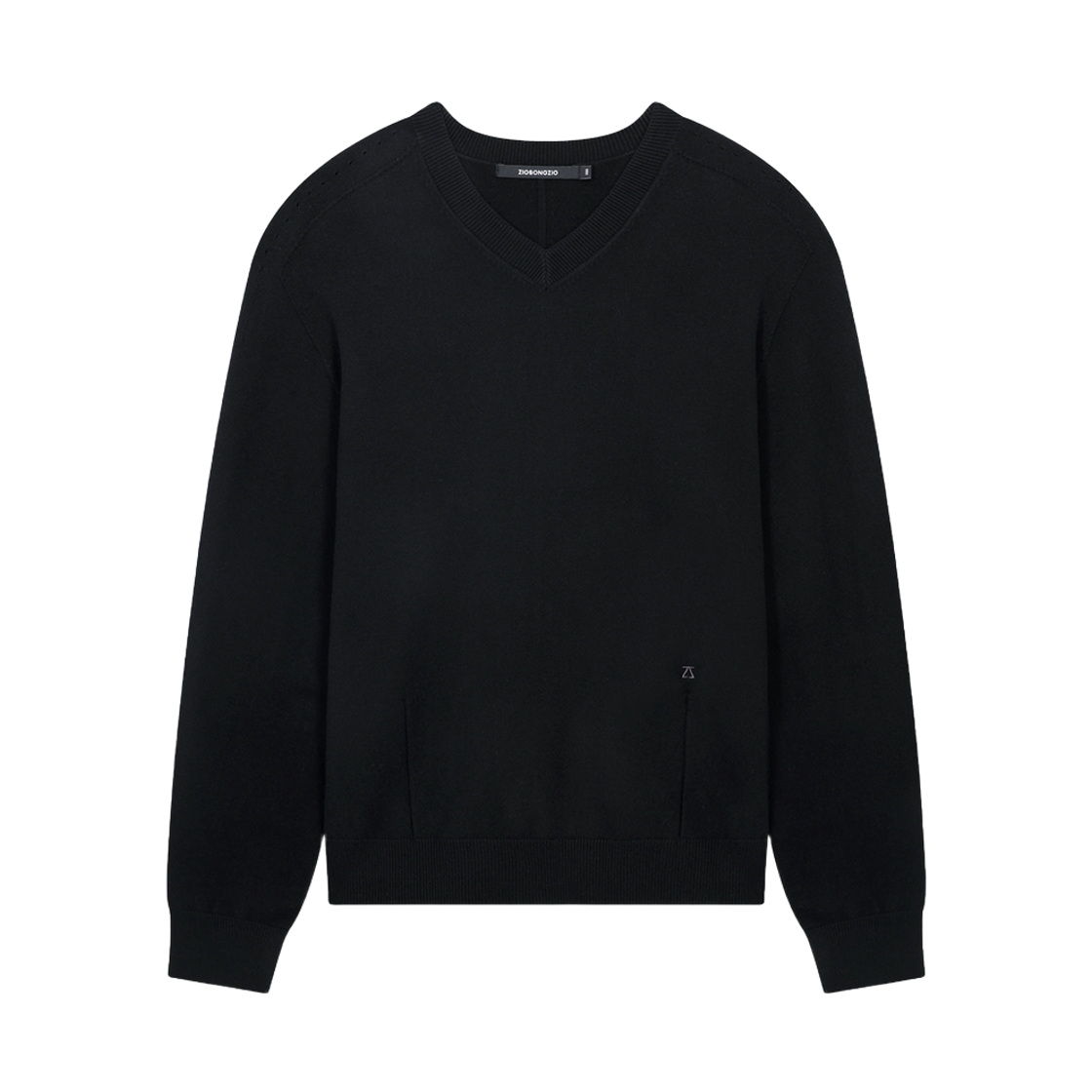 ZI6KT689BK ZIOSONGZIO Timeless Wholegarment V Neck Knit Black