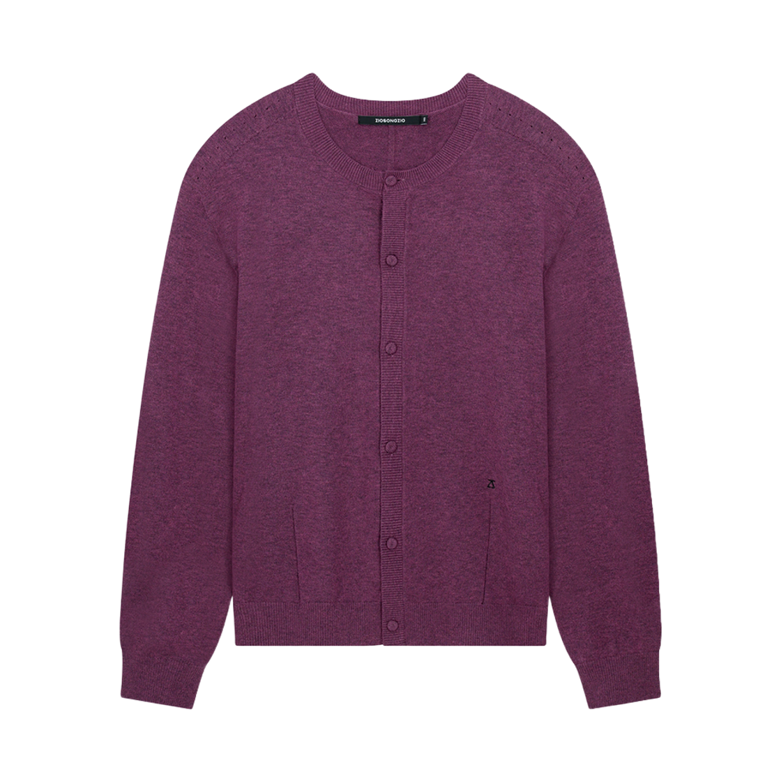 ZI6KT683VI ZIOSONGZIO Timeless Wholegarment Collarless Cardigan Violet