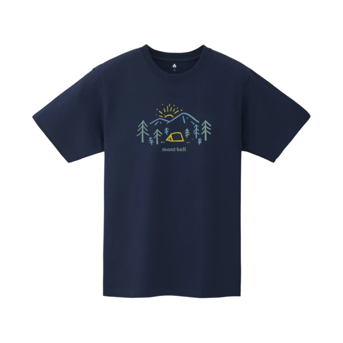 2104820 Montbell Pear Skin Cotton Mountain Morning T-Shirt Navy