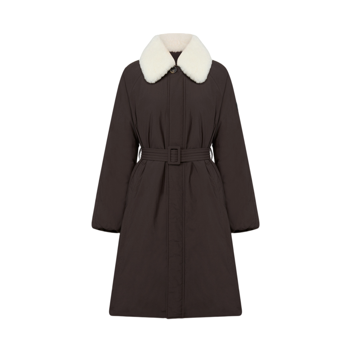 DWW26568E9 (W) Eider Etoffe Cashmere Blend Long Coat Down Jacket Chocolate