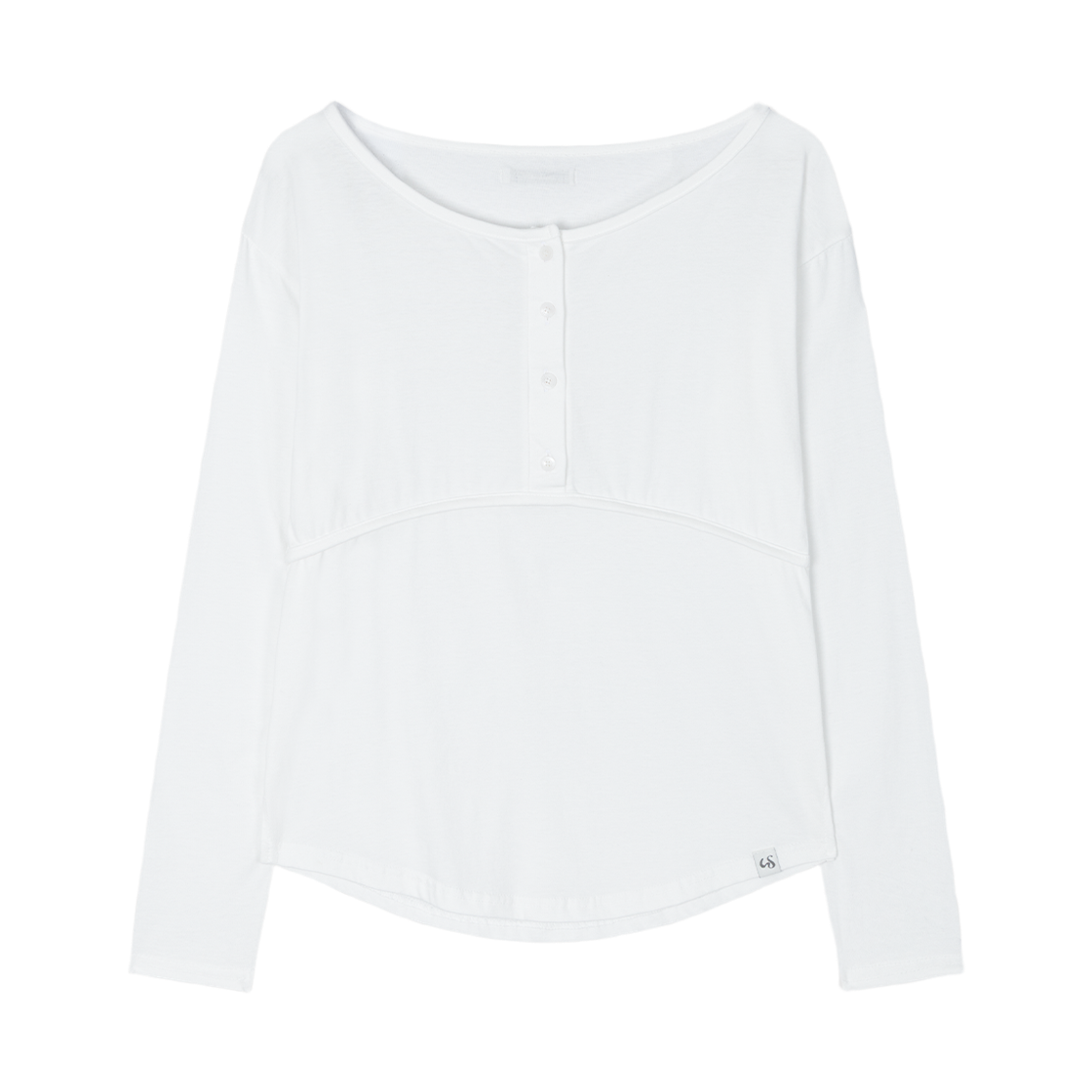 AMS007 Uglyshadow Placket Ribbed T-Shirt(White)