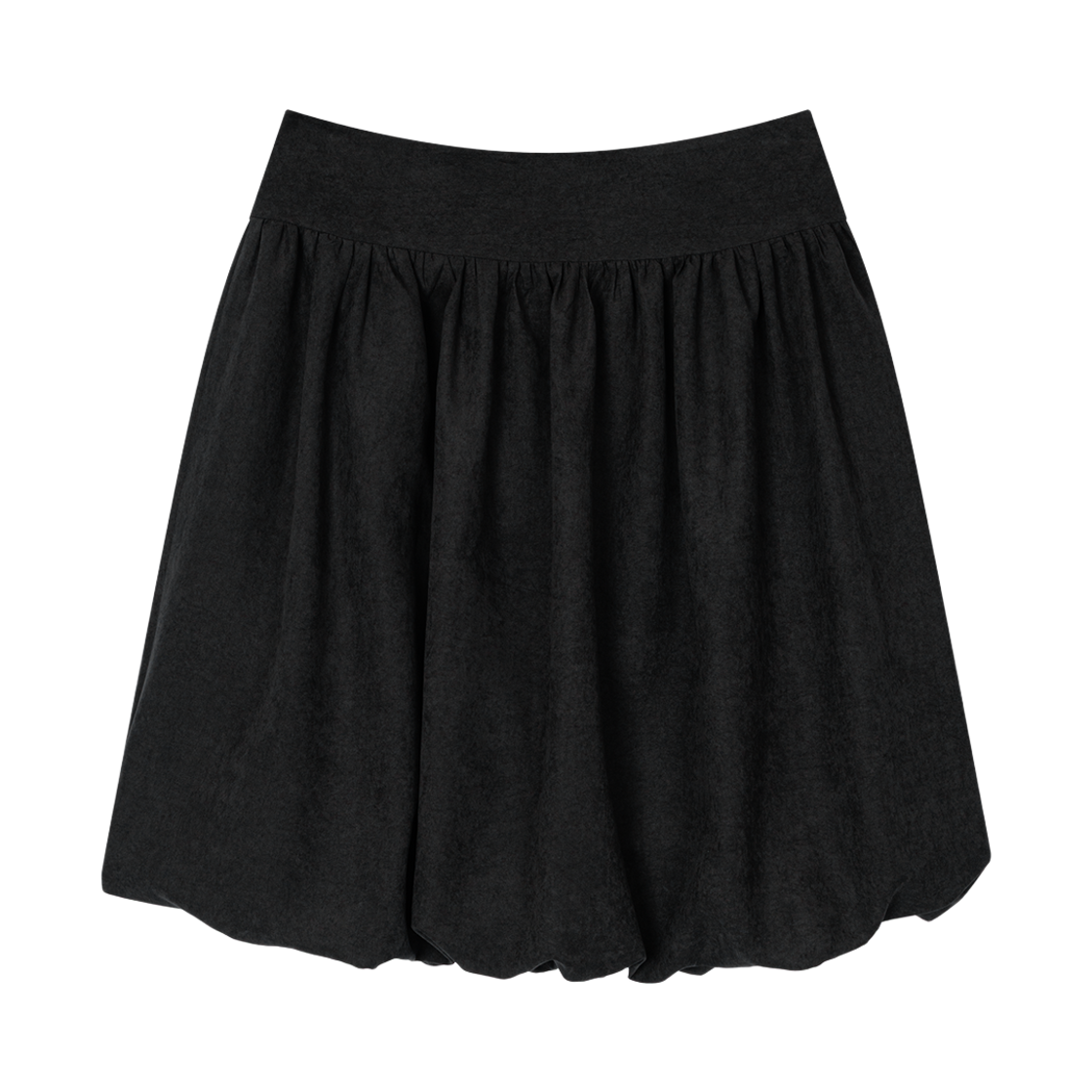 AMS045 Uglyshadow Button Pumpkin Midi Skirt(Black)