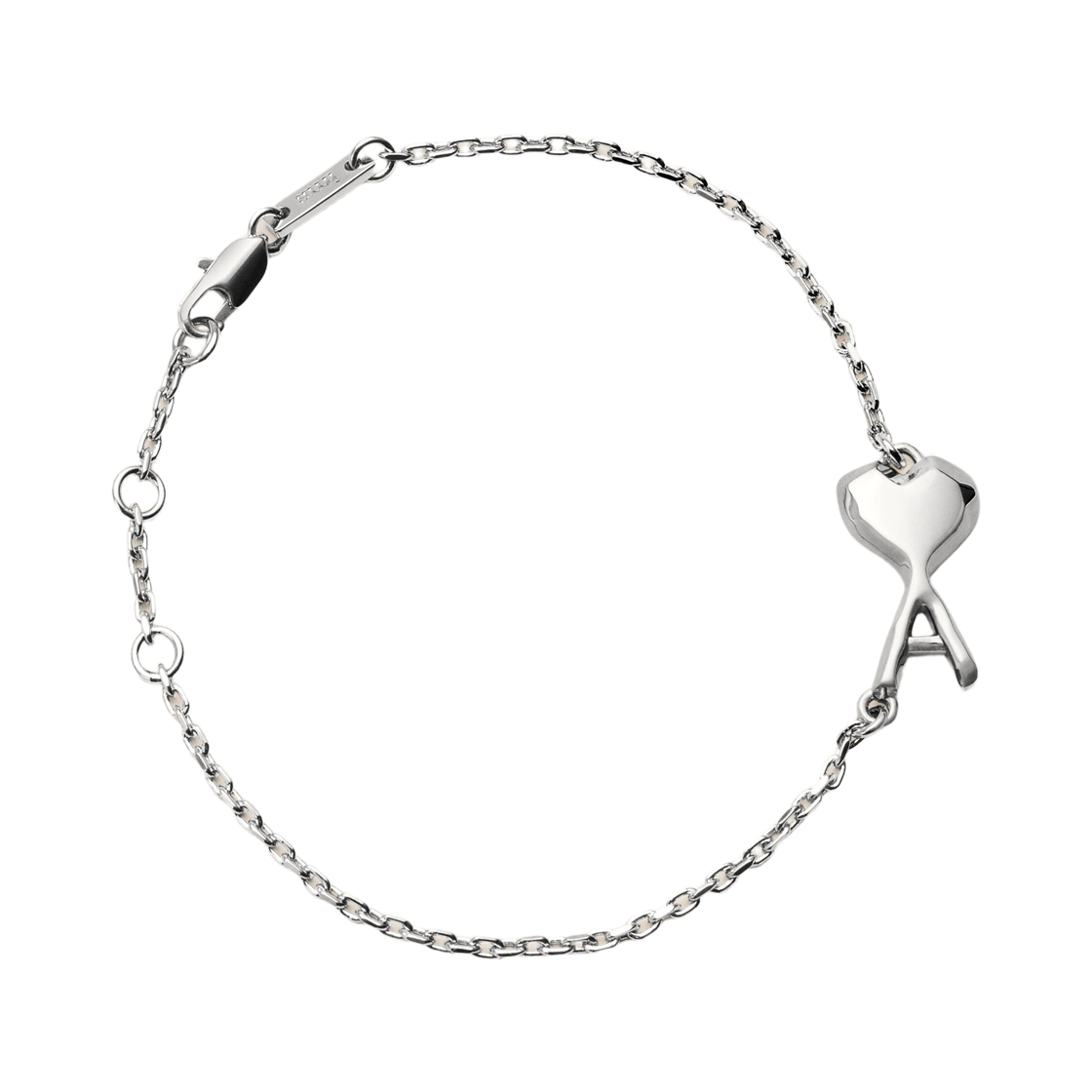UJW460-361-900 AMI Brass Ami de Coeur Hammered Bracelet Silver