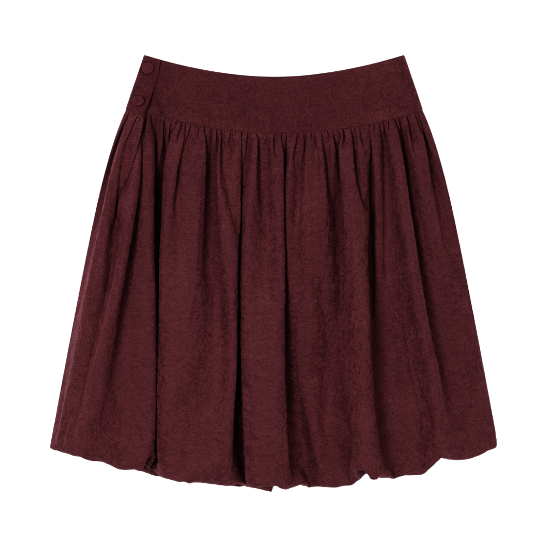 어글리쉐도우 버튼 펌킨 미디 스커트(버건디)(Uglyshadow Button Pumpkin Midi Skirt(Burgundy)) - 2