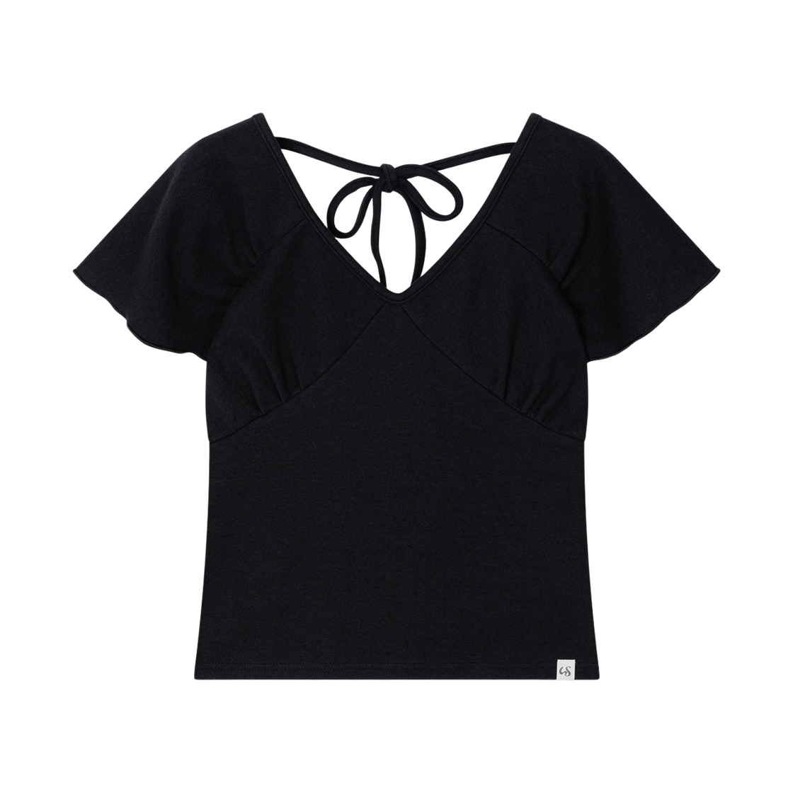 AMS015 Uglyshadow Wrap Shirring Top(Black)