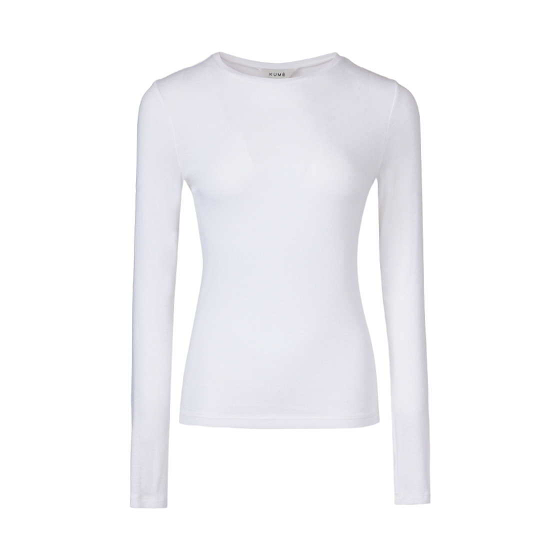 쿠메 울 텐셀 라운드 티셔츠 화이트(KUME Basic Wool Blend Layering Top White) - 2