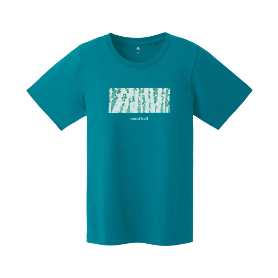 2104873 (W) Montbell Pear Skin Cotton Japanese White Birch T-Shirt Turquoise