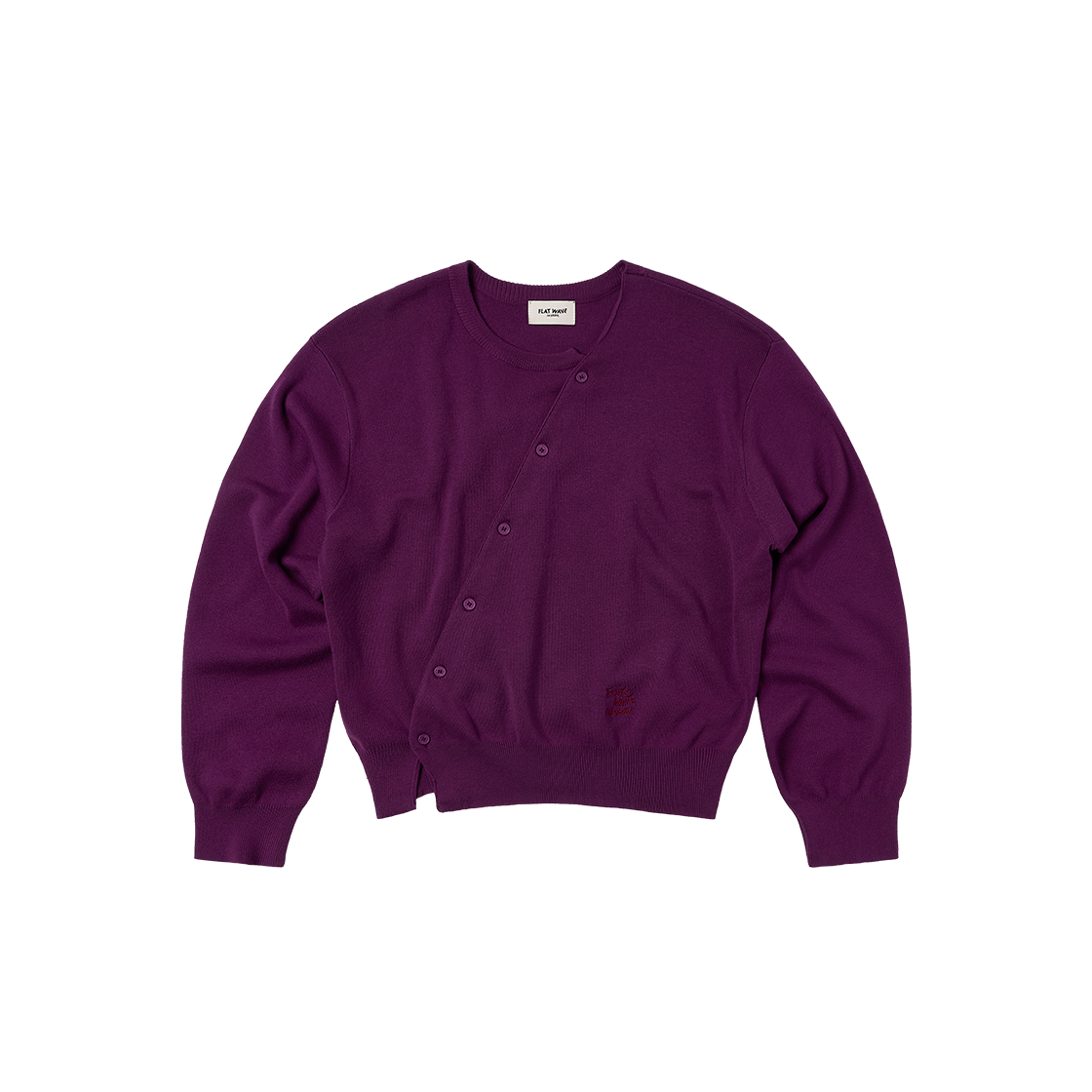 플랫웨이브 인 서울 플로아 언발란스드 가디건 퍼플(Flatwave in Seoul Floa Unbalanced Cardigan Purple)
