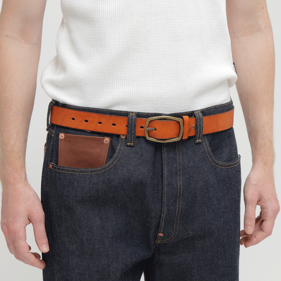 [예약배송] 아비렉스 카우 레더 벨트 싱글 핀 카멜([예약배송] Avirex Cow Leather Belt Single Pin Camel) - 2
