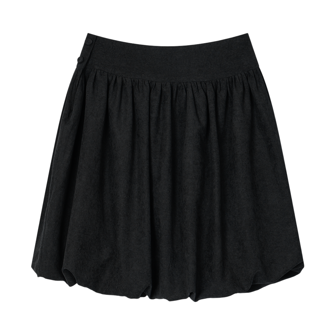 어글리쉐도우 버튼 펌킨 미디 스커트(블랙)(Uglyshadow Button Pumpkin Midi Skirt(Black)) - 2