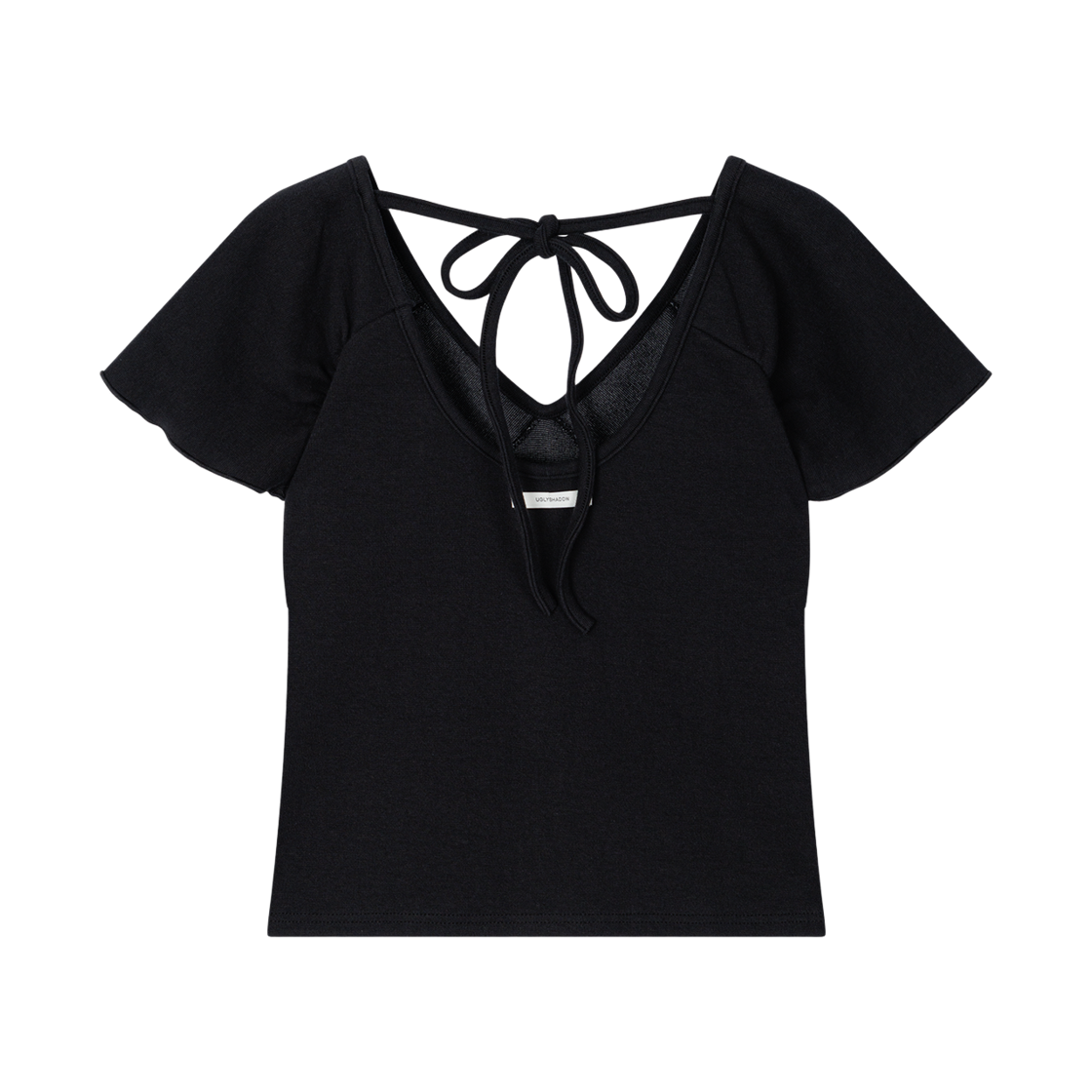 어글리쉐도우 랩 셔링 탑(블랙)(Uglyshadow Wrap Shirring Top(Black)) - 2