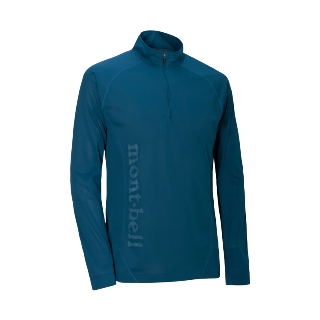 1114454 Montbell Cool Light Long Sleeve Zip Shirt Blue Green