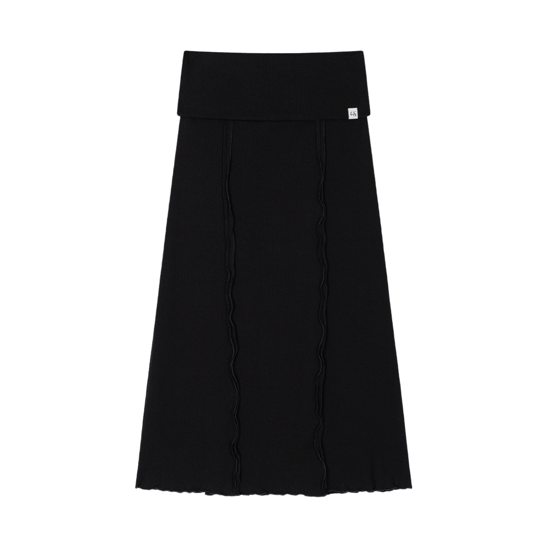 어글리쉐도우 리브드 롱 스커트(블랙)(Uglyshadow Ribbed Long Skirt(Black))