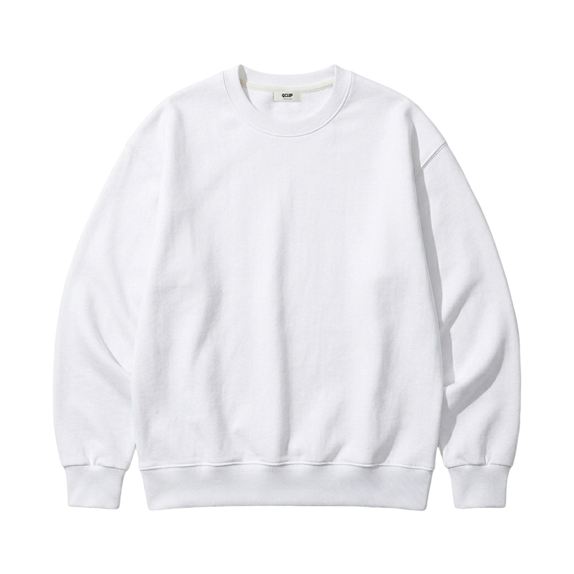 지크립 세미 오버핏 쭈리 스웨트 맨투맨 티셔츠 화이트(GCLIP Semi-Oversized French Terry Sweatshirt White) - 2