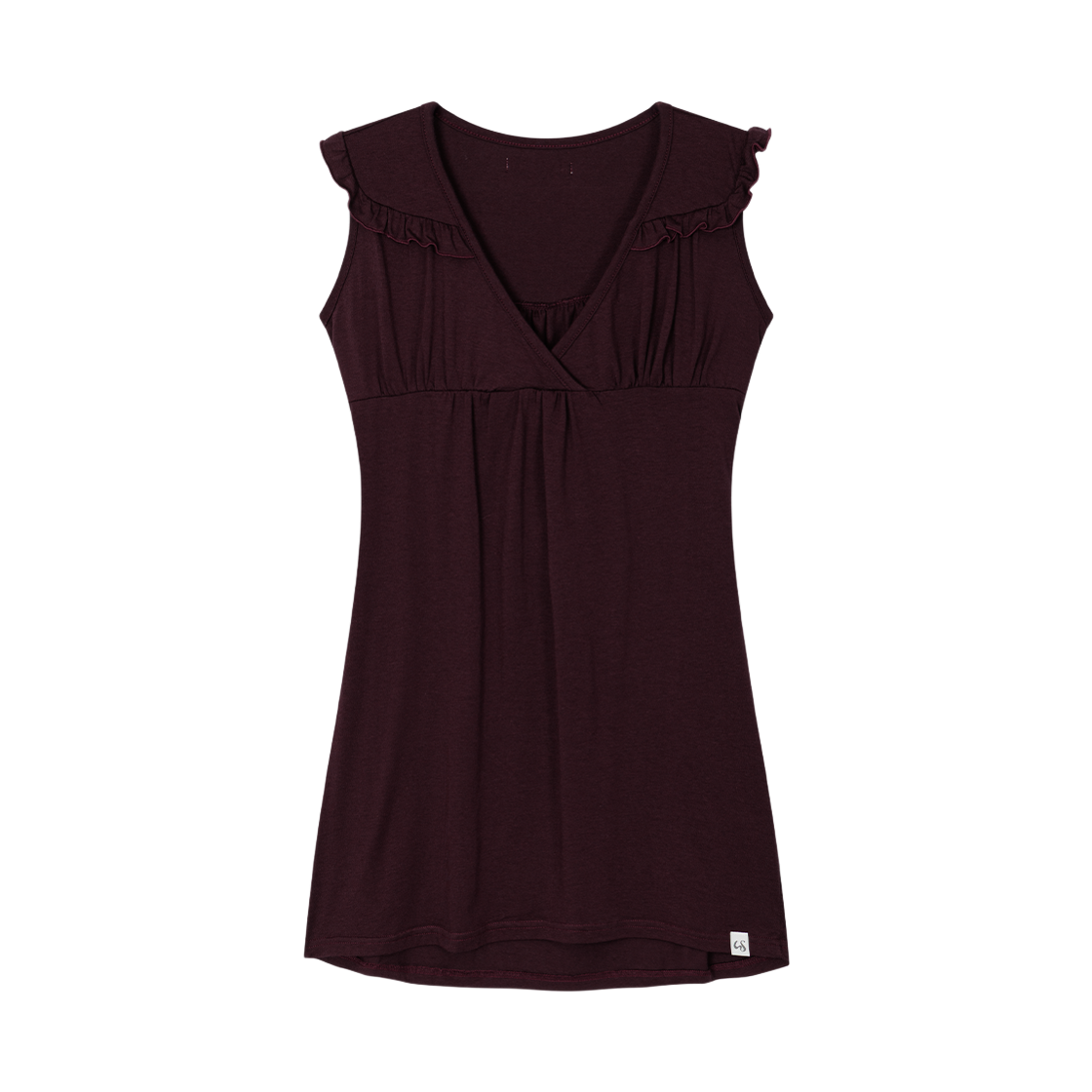어글리쉐도우 러플 타이 탑(버건디)(Uglyshadow Ruffle Tie Top(Burgundy))