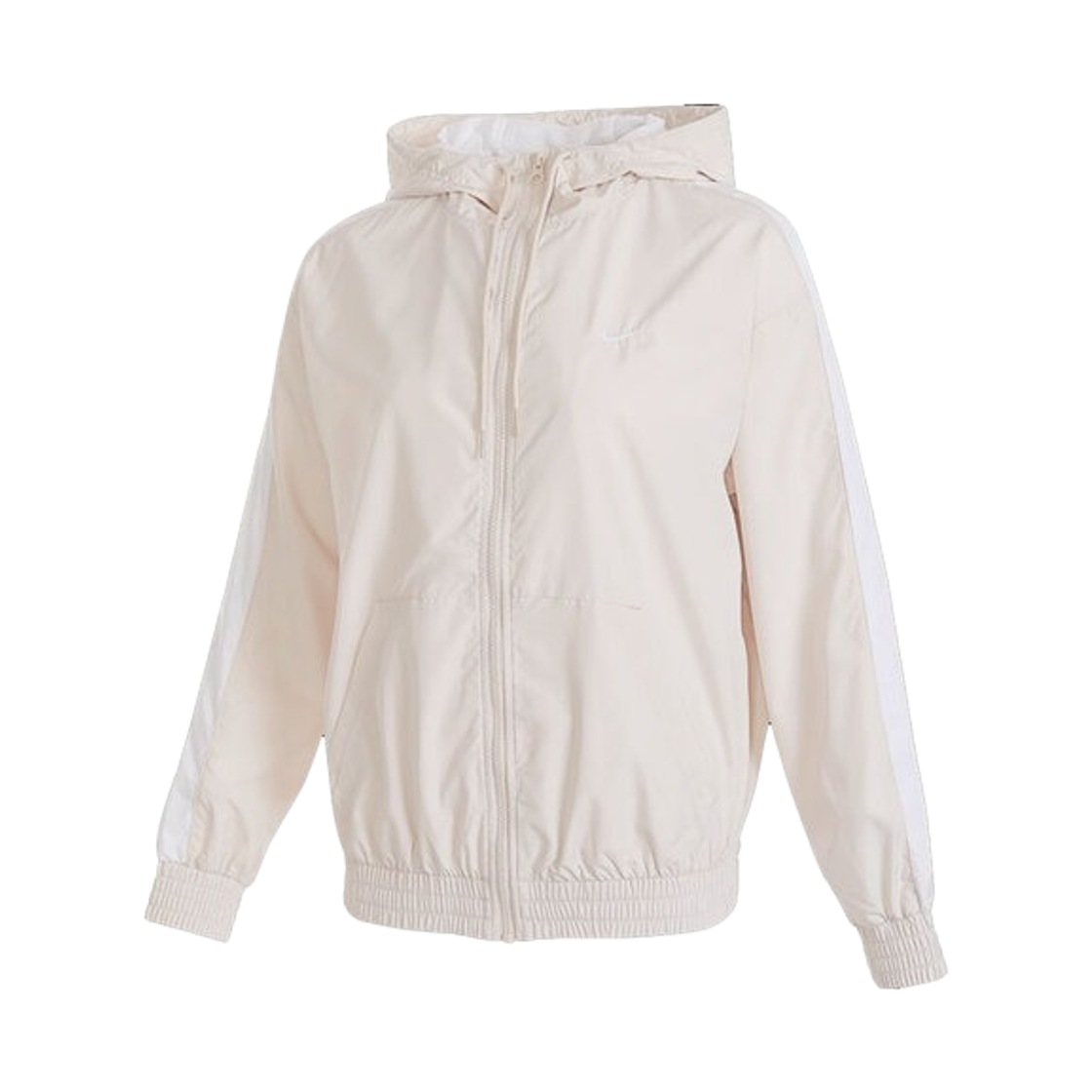 FV6299-104 (W) Nike NSW Classic Woven Loose UV Hooded Jacket Light Orewood Brown White - Asia