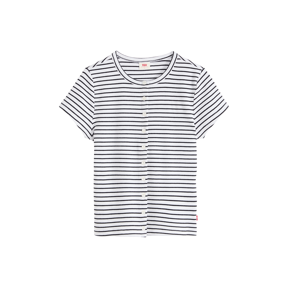 0086M-0003 Levi's Rory Button Short-Sleeve Top White