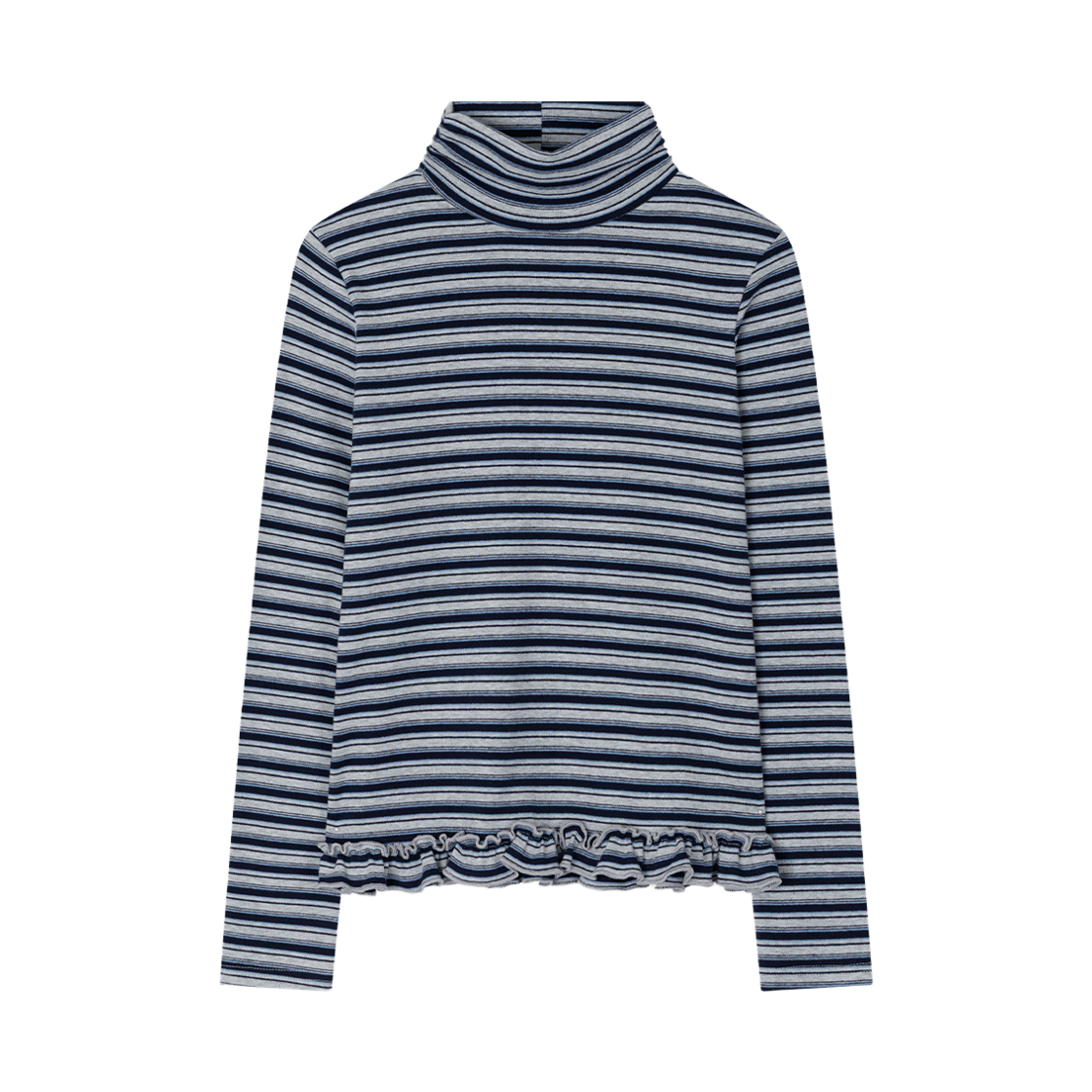 AMS021 Uglyshadow Stripe Turtleneck Tee(Navy)