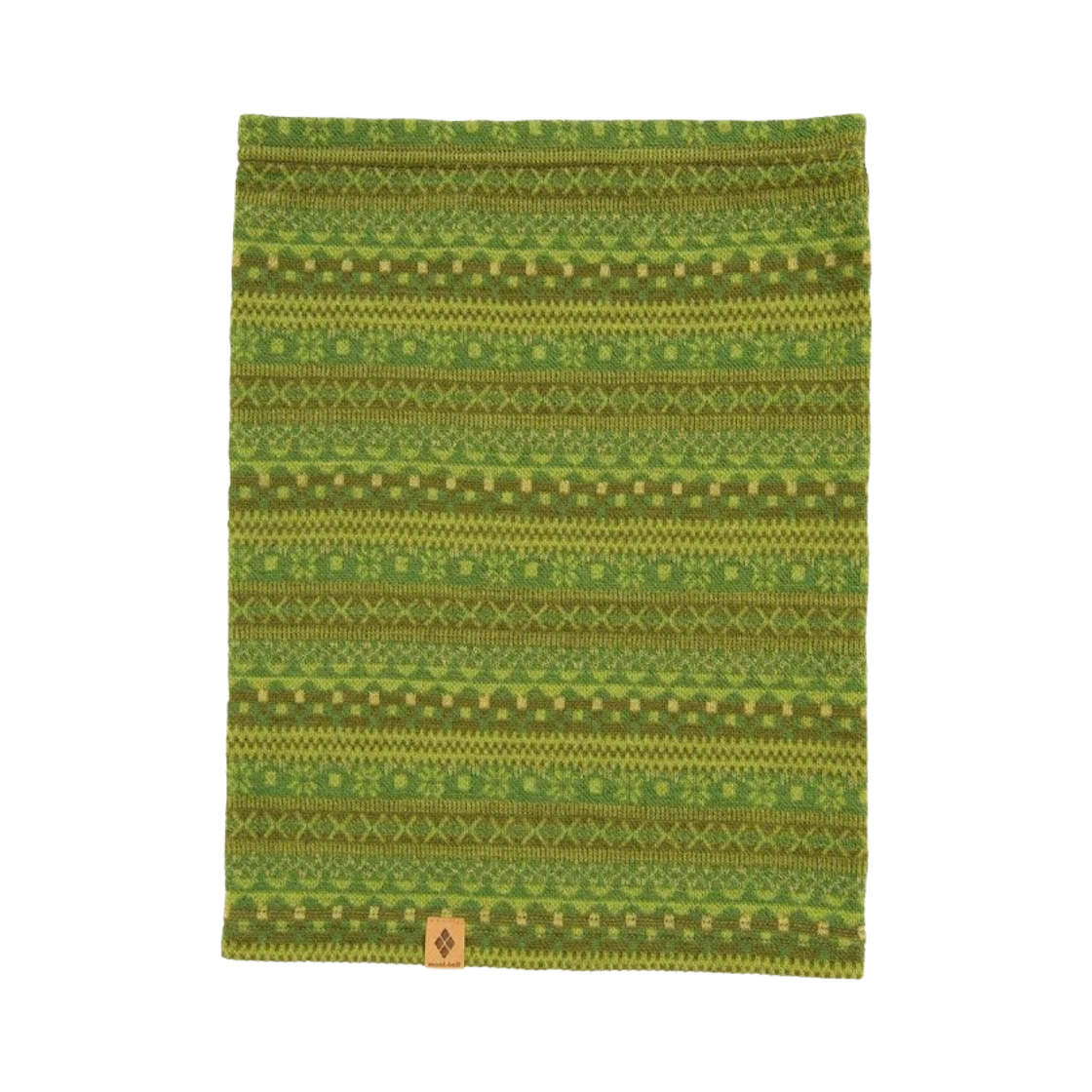 1118407 Montbell Merino Wool Jacquard Neck Gaiter Dark Green