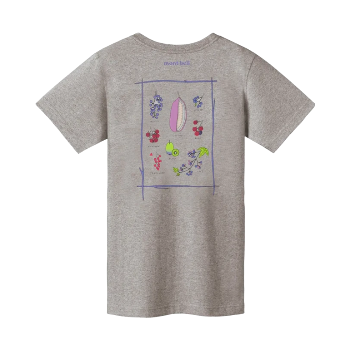 2104830 (W) Montbell Pear Skin Cotton Wild Fruits of Japan T-Shirt Light Gray