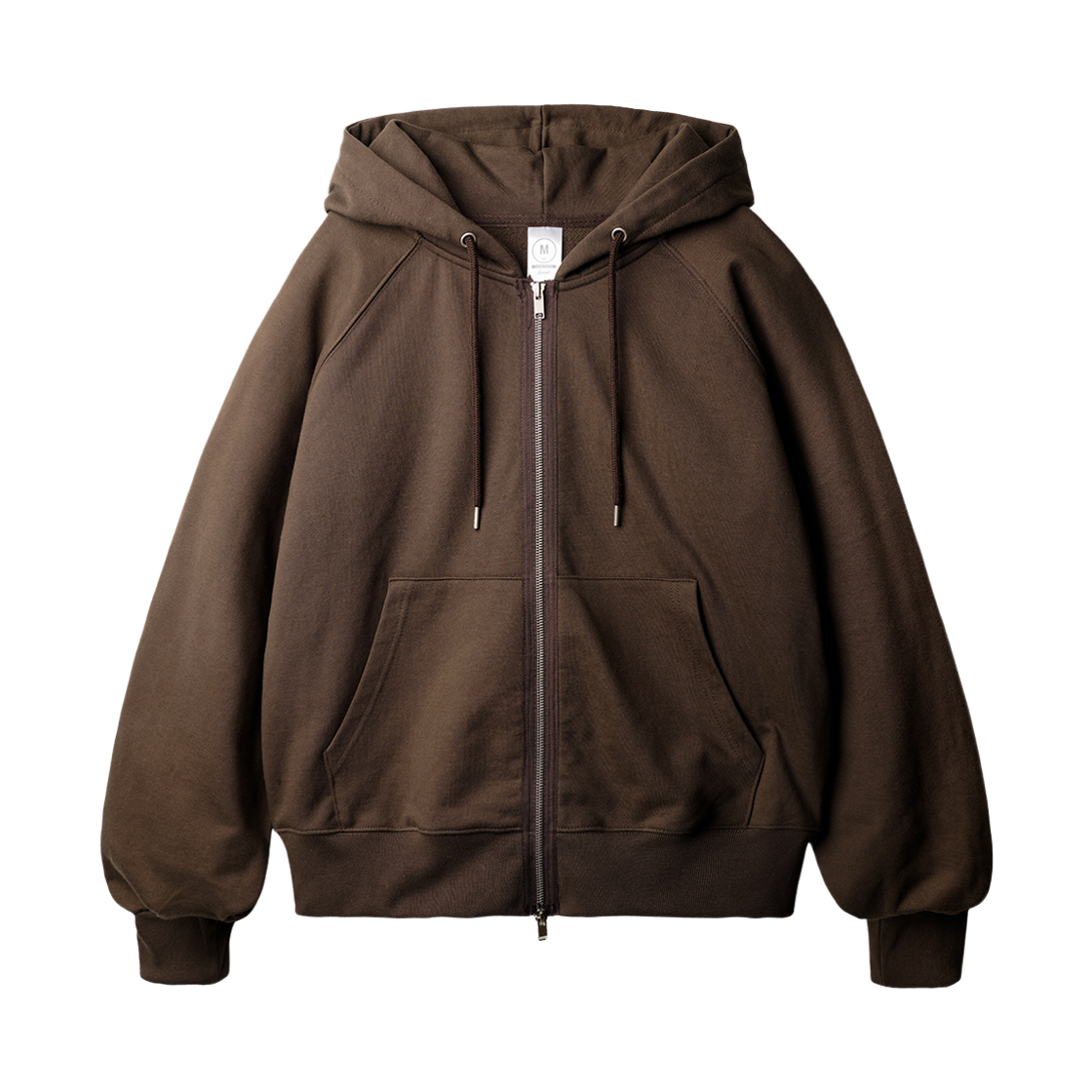 KJHD2613_brown_29 JEMUT Luna Raglan Balloon Hood Zip Up Brown KJHD2613