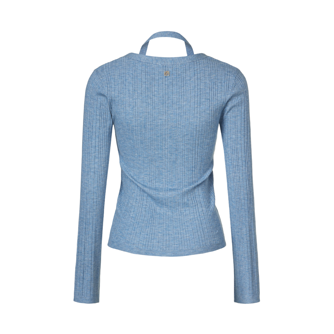 쿠메 홀터 레이어링 니트 가디건 블루(KUME Halter Layered Ribbed knit Cardigan Blue) - 3