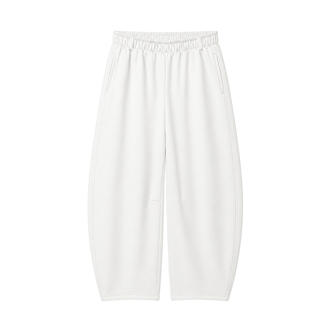 GC도프루프커브드PT-백메란지 GCLIP Balloon Fit Curved Loop Elastic Waist Sweatpants White Melange