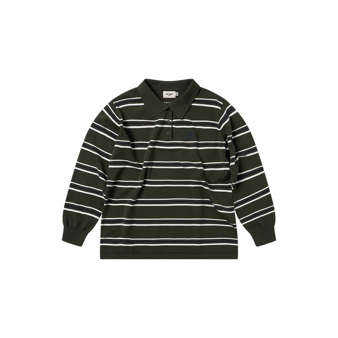 플랫웨이브 인 서울 오션 스트라이프 피케 니트 카키(Flatwave in Seoul Oshen Stripe Pique Knit Khaki)