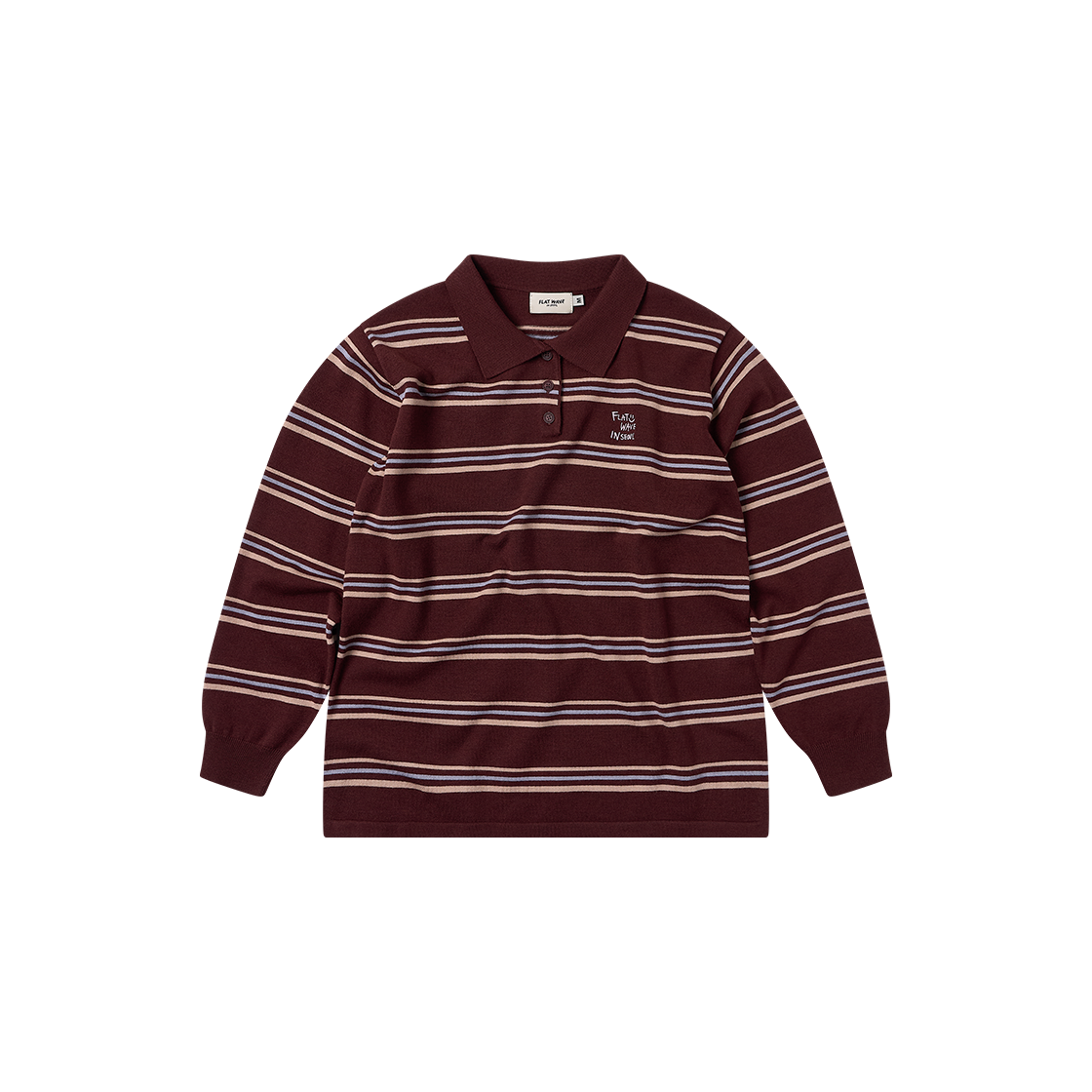 플랫웨이브 인 서울 오션 스트라이프 피케 니트 브라운(Flatwave in Seoul Oshen Stripe Pique Knit Brown)